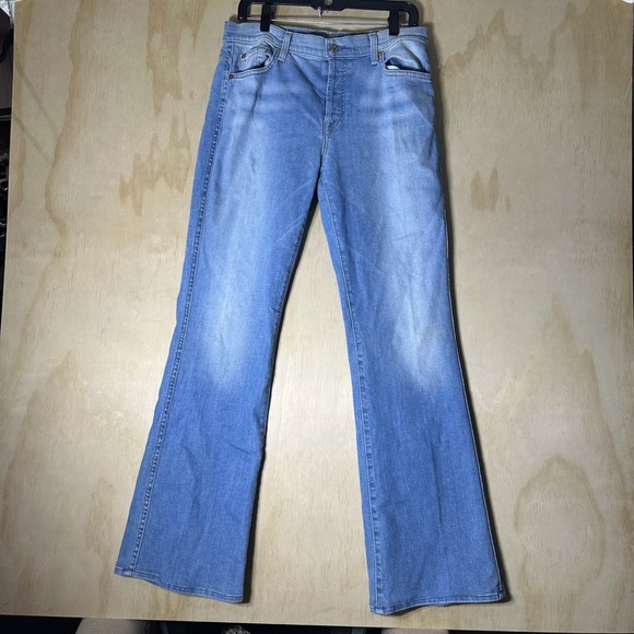 7 For All Mankind High Waist Vintage Bootcut Blue Jeans 31X32 - Picture 1 of 10